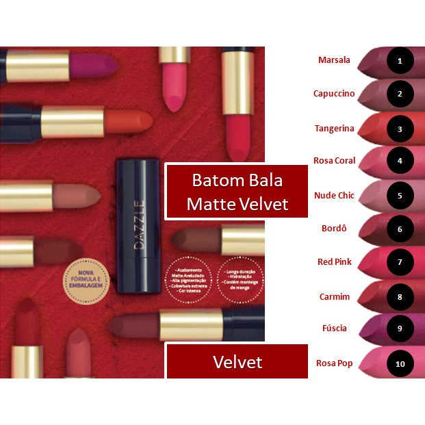 Batom Matte Velvet Hinode - 3 g