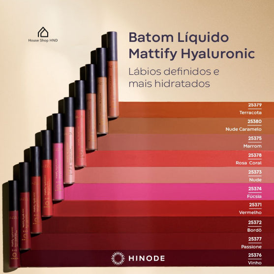 Batom Líquido Mattify Hyaluronic - Hinode - 6 ml